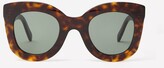 Thumbnail for your product : Celine Oversized Round Tortoiseshell-acetate Sunglasses