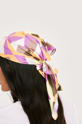 Nasty Gal Womens FVCK CANCER Geometric Print Headscarf - Multi - ONE SIZE