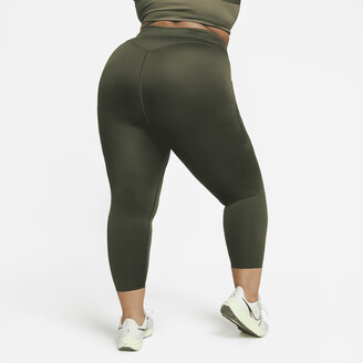 Nike Women's Go Firm-Support High-Waisted 7/8 Leggings with Pockets (Plus Size) in Green