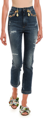 embellished cropped jeans