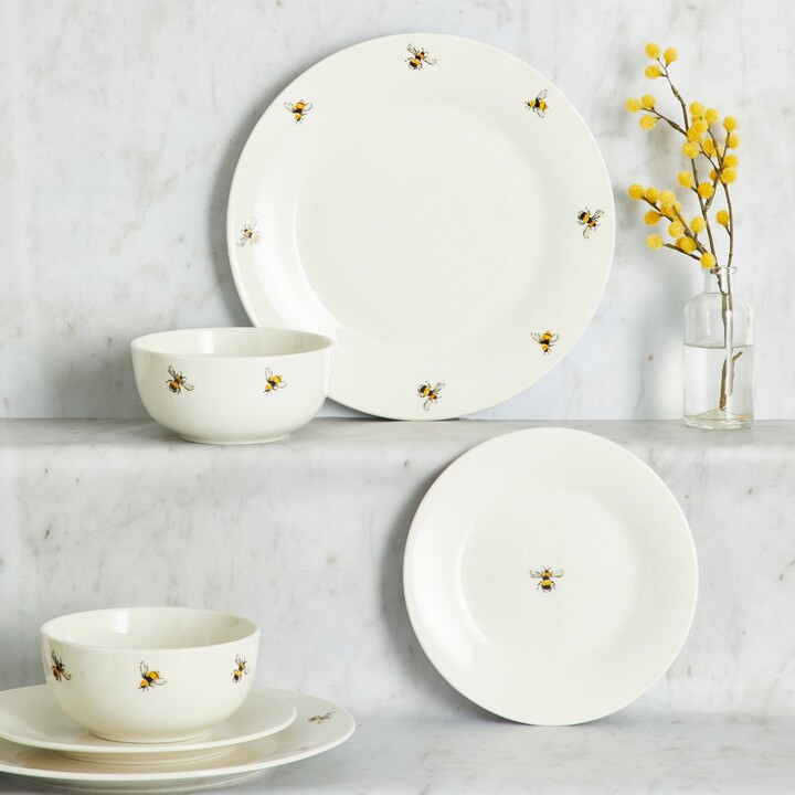 Dunelm Bee 12 Piece Dinner Set White, Yellow and Black ShopStyle