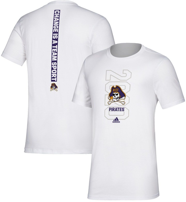adidas Men's White ECU Pirates Basketball Bench TShirt ShopStyle