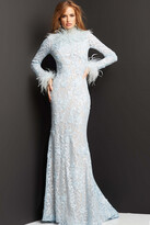 Thumbnail for your product : Jovani Feather Trim Gown