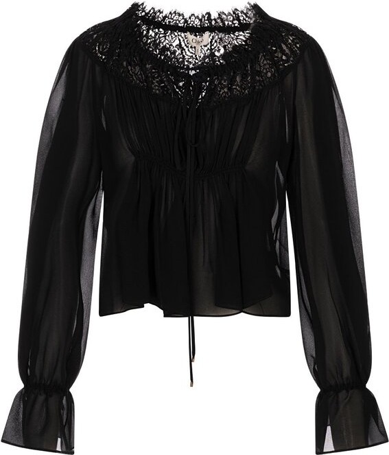 Chloé Scoop-Neck Cropped Top