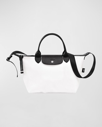Longchamp logo Roseau Bucket Bag canvas gray New $355