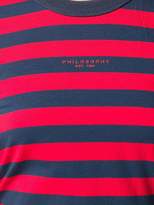 Thumbnail for your product : Philosophy di Lorenzo Serafini Pulled Shoulder Striped Cotton Blend Jumper