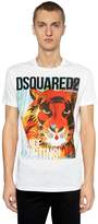 Thumbnail for your product : DSQUARED2 Tiger Printed Cotton Jersey T-Shirt