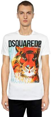 DSQUARED2 Tiger Printed Cotton Jersey T-Shirt