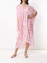 Thumbnail for your product : Adriana Degreas silk plaid kaftan