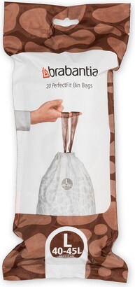 Brabantia 12 Gal. PerfectFit Trash Bags, Code L, (40 L x 45 L) 20