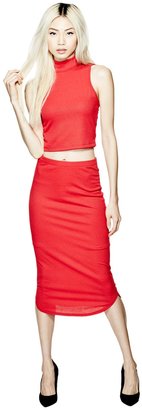 G by Guess GByGUESS Women's Amabelle Ribbed Midi Skirt