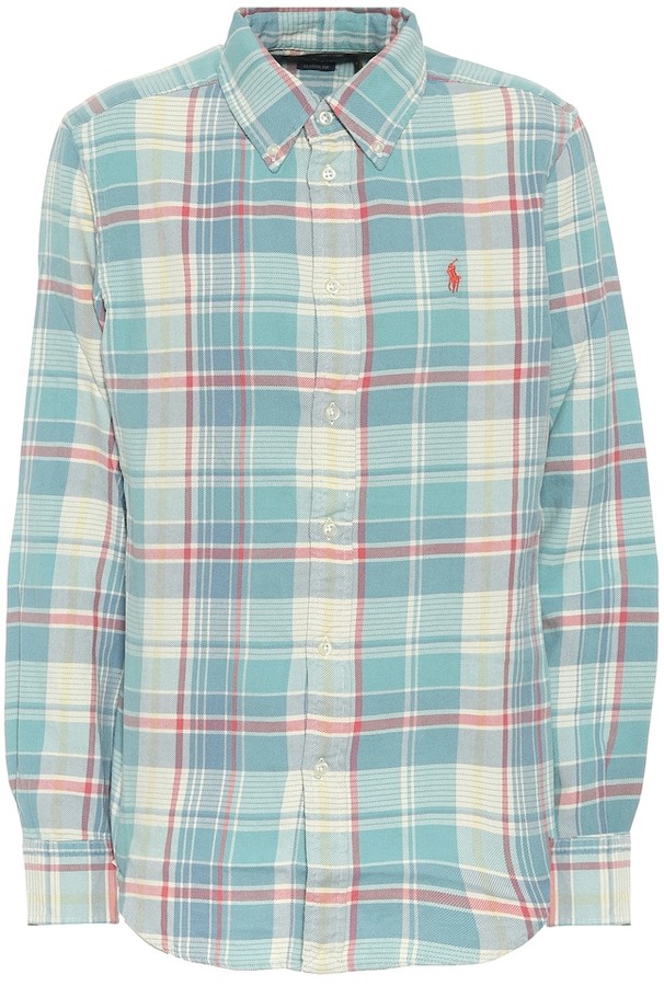 Teal check shirt Clearance