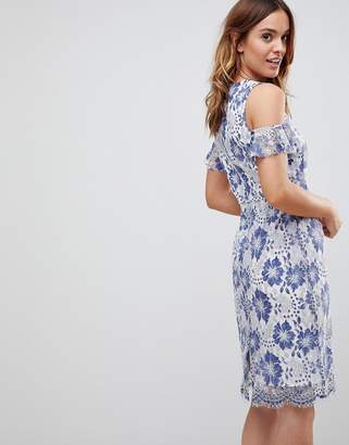 French Connection Antonia Lace Cold Shoulder Dress