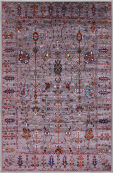 Bungalow Rose Future Tense Oriental Purple Area Rug