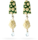 Thumbnail for your product : Bottega Veneta Beaded Macrame & Sterling-silver Drop Earrings - Green
