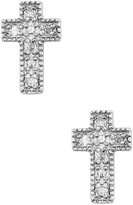 Thumbnail for your product : Dainty Diamonds Sterling Silver Diamond Cross Stud Earrings - 0.10 ctw
