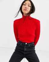 Thumbnail for your product : ASOS deflected rib high neck knit