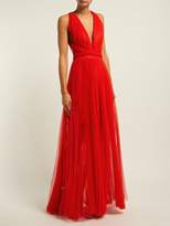 Thumbnail for your product : Maria Lucia Hohan Margo Open Back Pleated Tulle Dress - Womens - Red