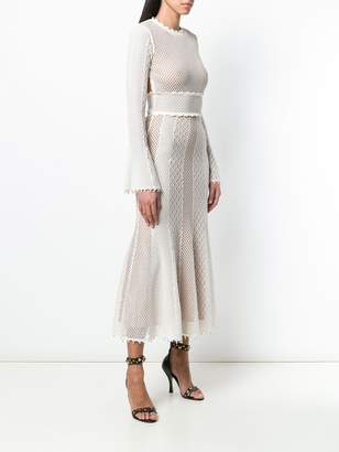 Alexander McQueen long-sleeved backless mesh dress
