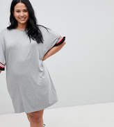Thumbnail for your product : ASOS Curve DESIGN Curve t-shirt dress in gray marl with frill tipped sleeve