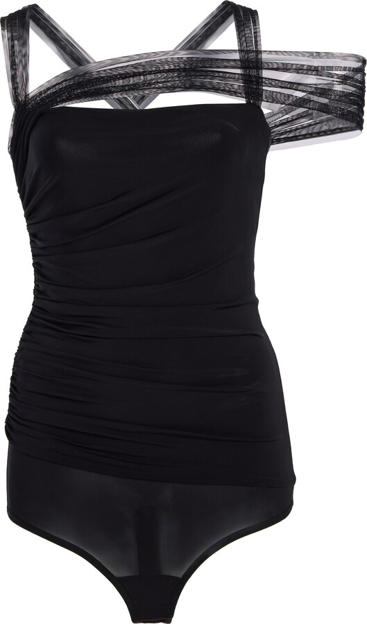 Nensi Dojaka Detailed Ruched Jersey BodysuitDojaka