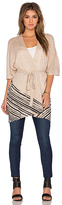 Thumbnail for your product : White + Warren Watercolor Stripe Poncho