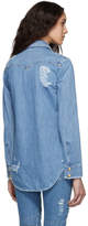 Thumbnail for your product : Balmain Blue Denim Ripped Shirt
