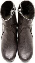 Thumbnail for your product : Rick Owens Metallic Pewter Leather Classic Wedge Boots