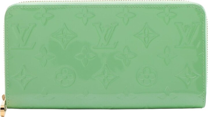Louis Vuitton Zippy Wallet Silver-Green Zip Around 234756 Green Monogram  Vernis Leather Clutch, Louis Vuitton