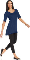 Thumbnail for your product : Style&Co. Short-Sleeve Lace-Hem Tunic