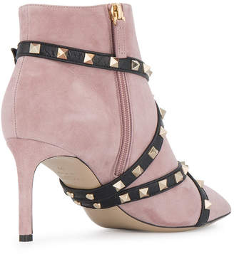 Valentino Suede studded strap ankle boots