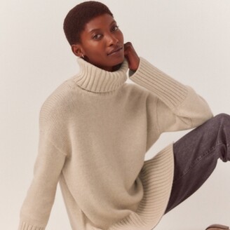 The White Company Chunky Roll Neck Jumper with Wool - ShopStyle Knitwear