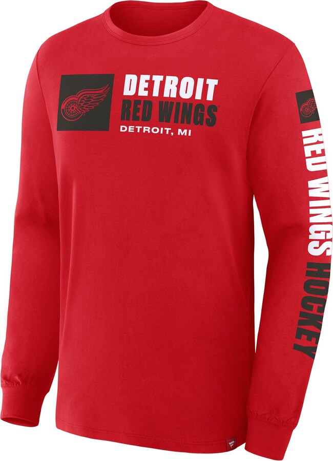 Fanatics NHL Men's Detroit Red Wings Red Legacy Long Sleeve T-Shirt, Small