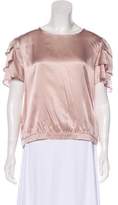 Thumbnail for your product : Anine Bing Silk Short Sleeve Blouse w/ Tags