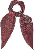Thumbnail for your product : McQ Red and pink leopard print modal scarf