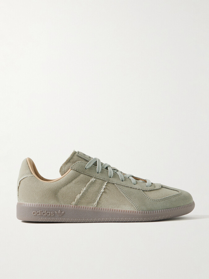 BW Army Suede-Trimmed Waxed-Canvas Sneakers