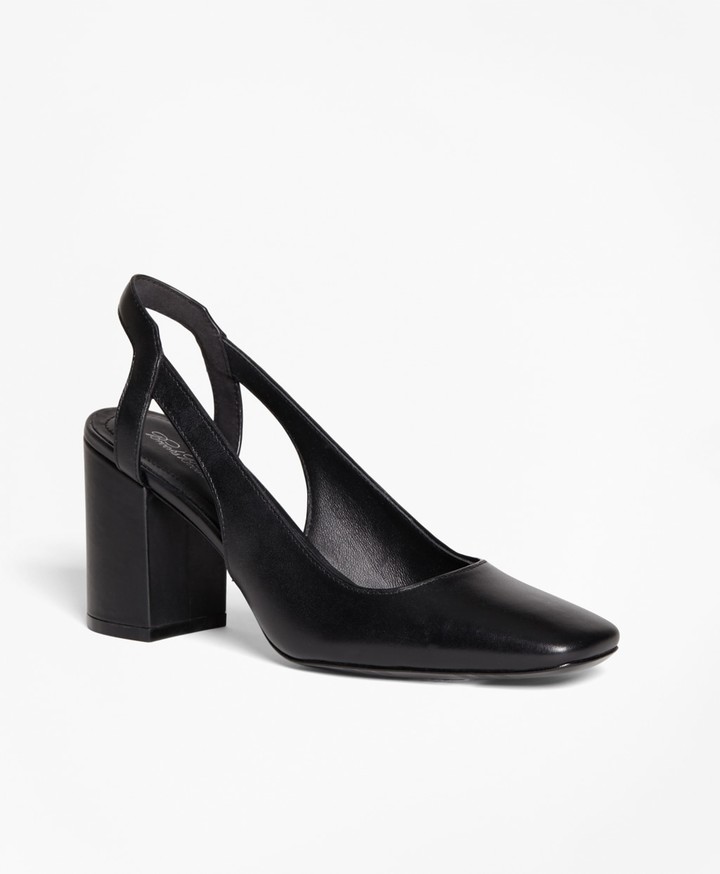 square toe slingback pumps