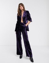 Thumbnail for your product : And other stories & crushed velvet trouser in dark purple