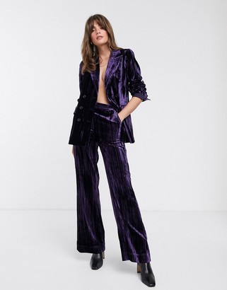 And other stories & crushed velvet trouser in dark purple