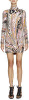 Thumbnail for your product : Emilio Pucci Long-Sleeve Studded Printed Sheath Dress, Pink/Multi