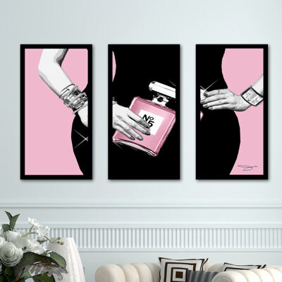 House of Hampton Go Pink' Framed Painting Print Multi-Piece Image on Acrylic