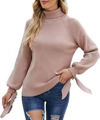 Briskorry High Neck Pullover Sweater Women's Winter Fashion Long