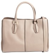 Thumbnail for your product : Tod's gray and brown leather convertible tote