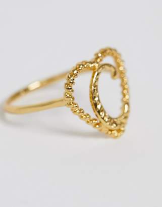 Reclaimed Vintage inspired gold plated C initial ring