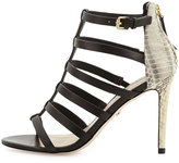 Thumbnail for your product : Charles David Idealize Snakeskin Strappy Sandal, Black