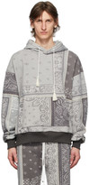 Thumbnail for your product : Amiri Grey Oversized Bandana Reconstructed Hoodie
