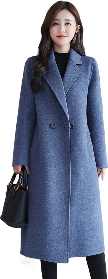 blue wool winter coat