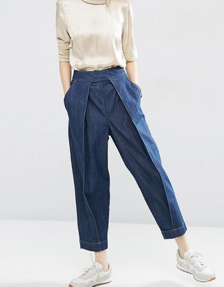 ASOS Mom Jeans With Front Pleat Detail
