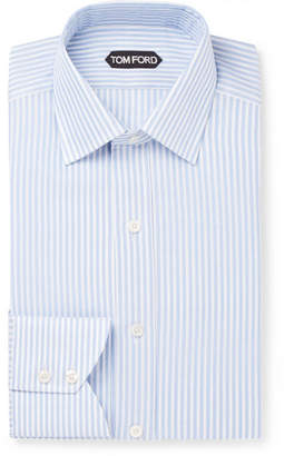 Tom Ford Slim-Fit Striped Textured-Cotton Shirt
