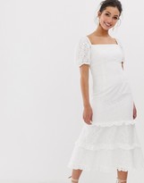 Thumbnail for your product : Keepsake Higher broderie square neck midi dress
